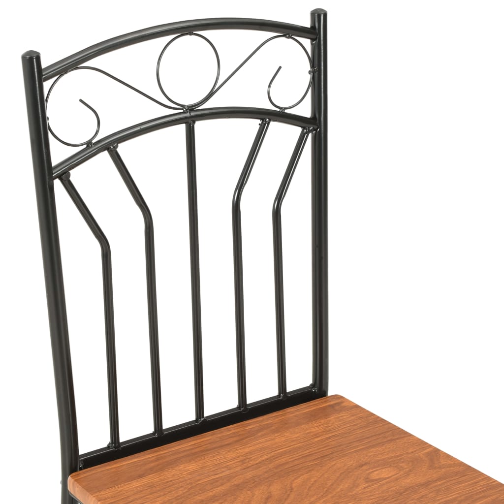 Pack de 2 sillas de comedor Malbork diseño retro natural/negro 6