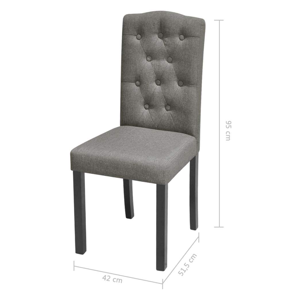 Pack de 2 sillas Kui tapizado tela gris 95x42x51,5 cm lateral