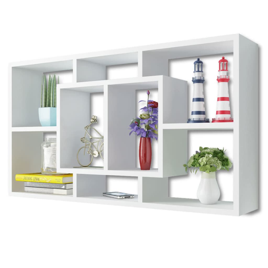 Estantería de pared Rijeka 8 compartimentos blanco 47,5x85x16 cm 3
