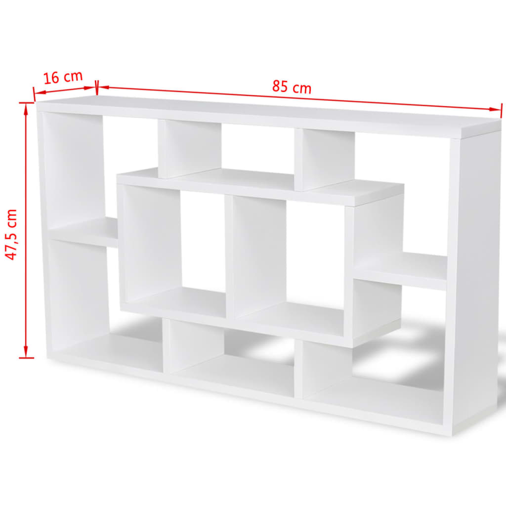 Estantería de pared Rijeka 8 compartimentos blanco 47,5x85x16 cm 6