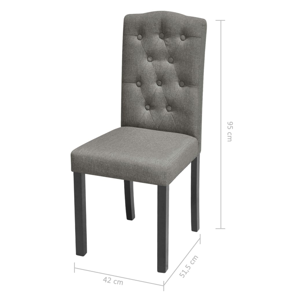 Pack de 4 sillas Mhin tapizado gris 95x42x51,5 cm medidas