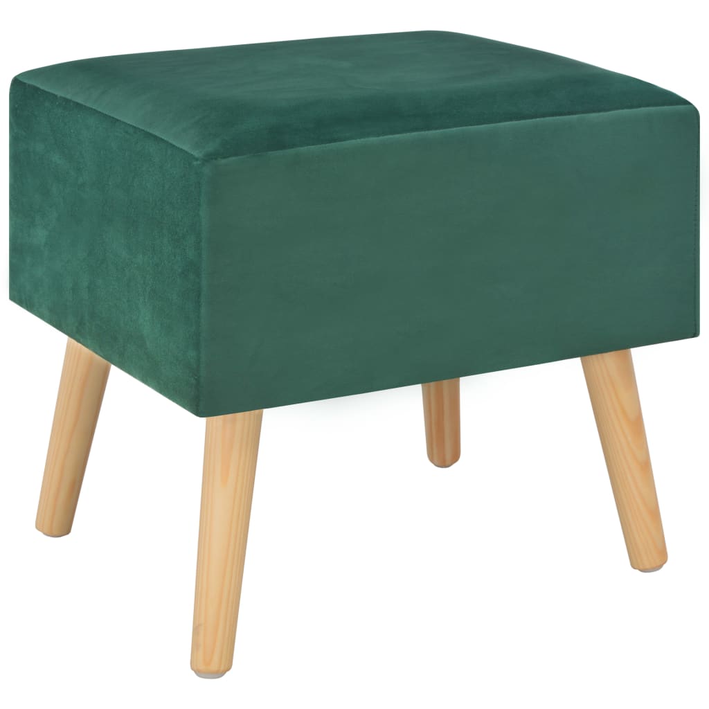 Mesita de noche Guafo 1 cajón tercipelo verde 40x35x40 cm 3
