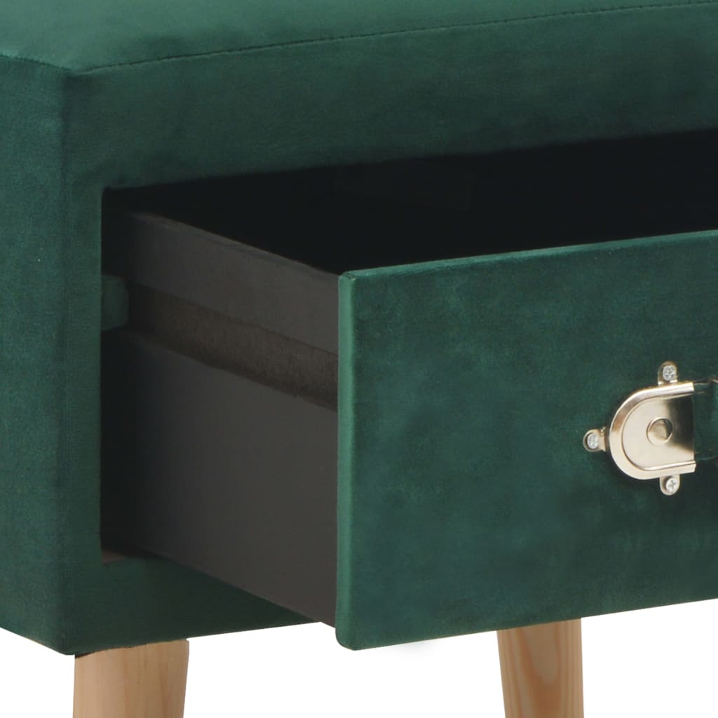 Mesita de noche Guafo 1 cajón tercipelo verde 40x35x40 cm 6