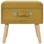 Mesita de noche Guafo 1 cajón tercipelo mostaza 40x35x40 cm 4