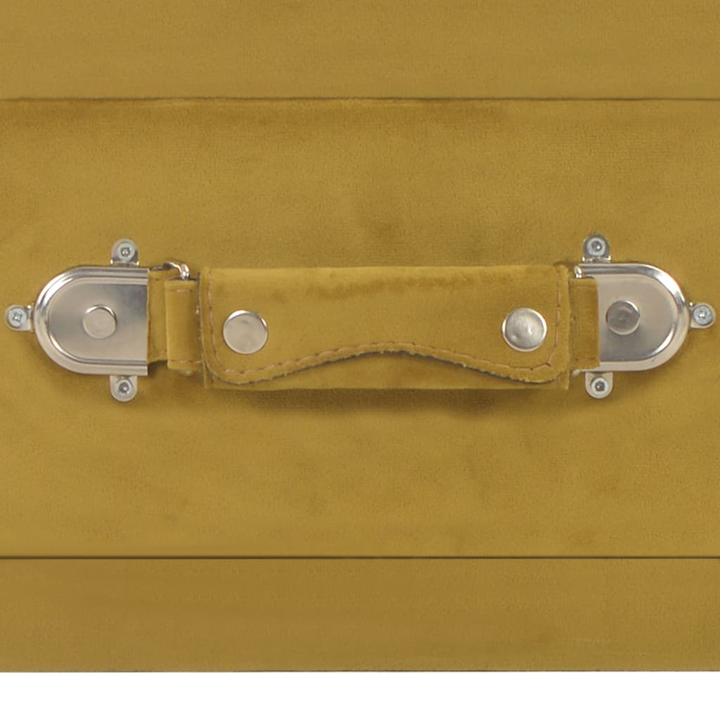 Mesita de noche Guafo 1 cajón tercipelo mostaza 40x35x40 cm 7