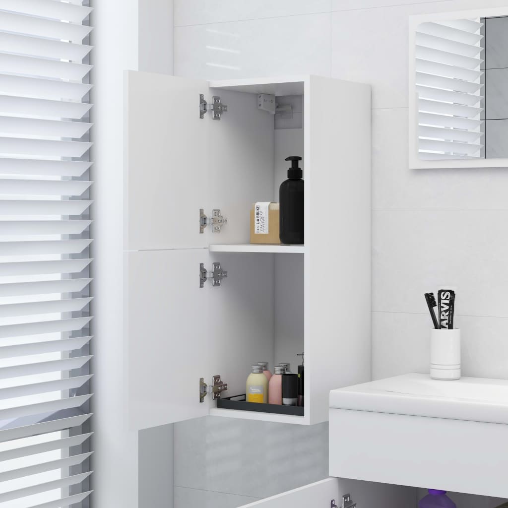 Armario de baño Barbate 2 puertas blanco 80x30x30 cm 8