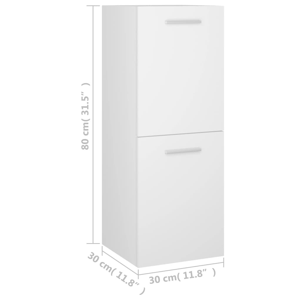 Armario de baño Barbate 2 puertas blanco 80x30x30 cm medidas