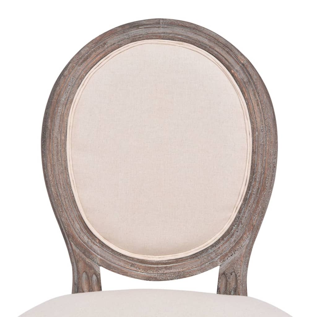 Pack de 4 sillas de comedor Carlos V tapizado en lino crema 5