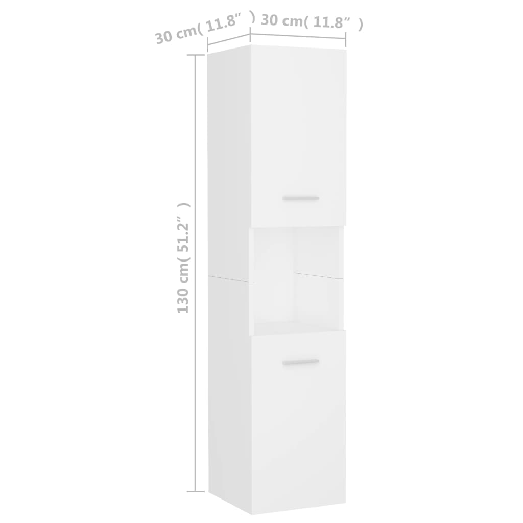 Armario alto de baño Ronda 2 puertas + 1 módulo blanco 130x30x30 cm medidas