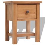 Mesita de noche Stewart 1 cajón madera de roble natural 47x36x30 cm 2