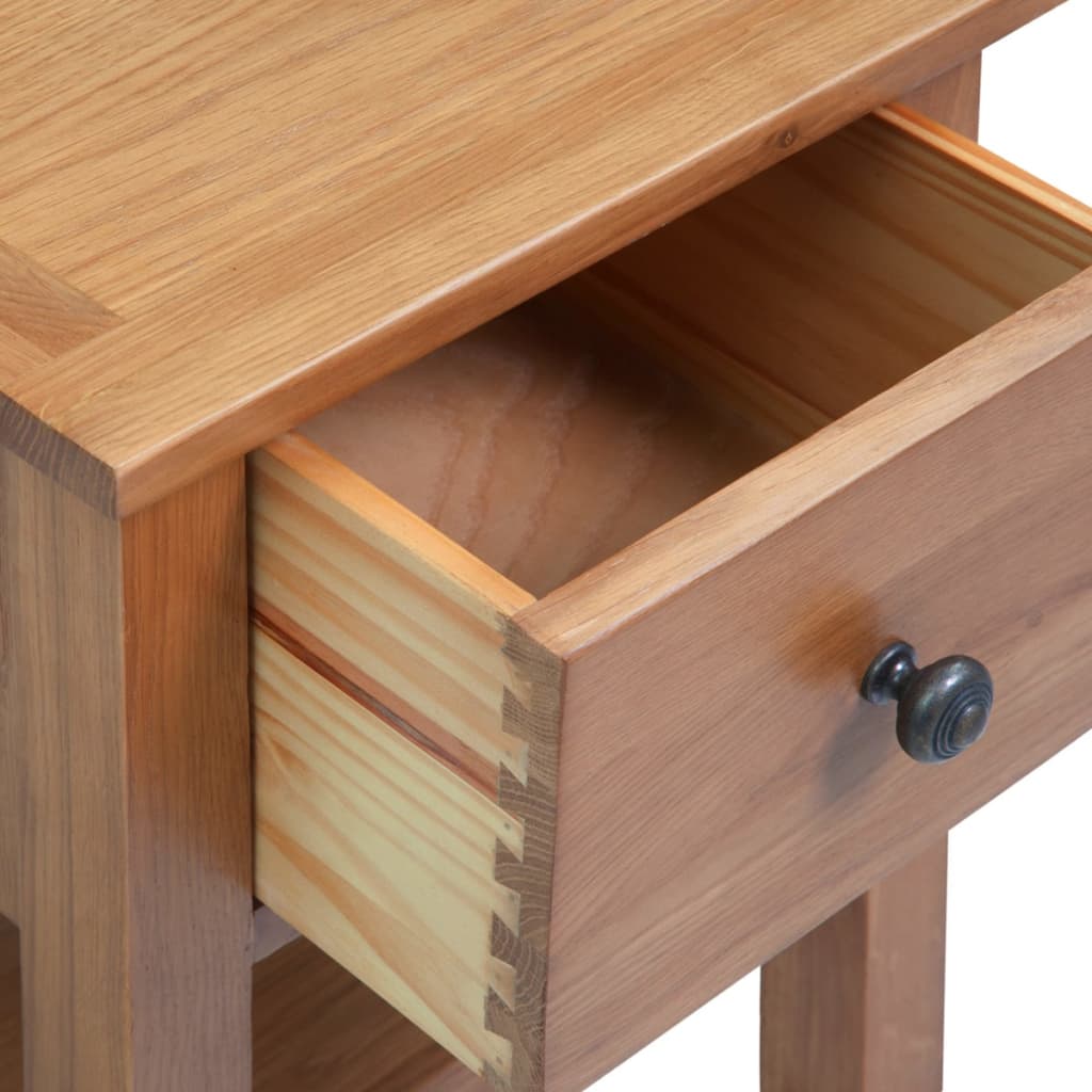 Mesita de noche Stewart 1 cajón madera de roble natural 47x36x30 cm 5