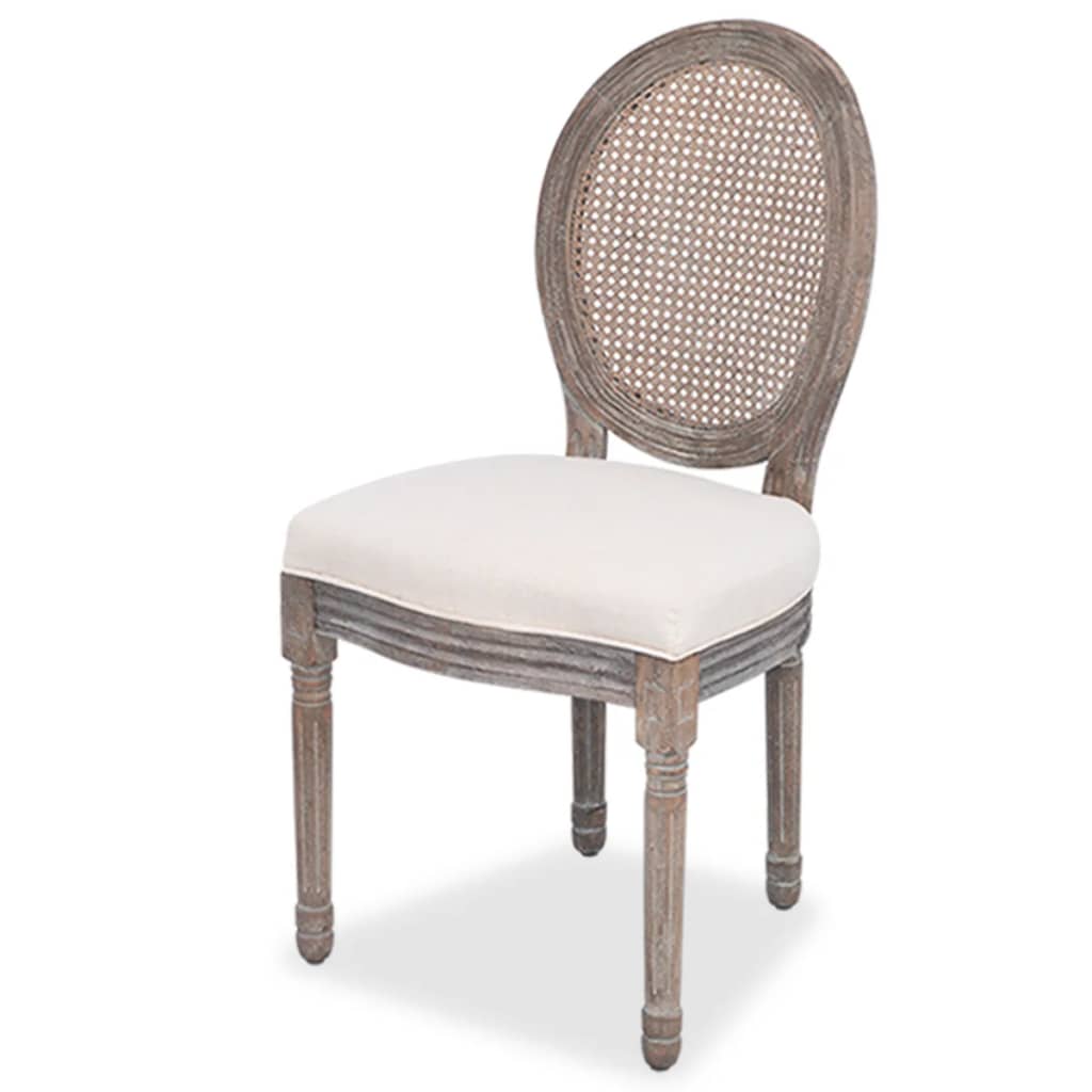 Pack de 4 sillas de comedor Carlos V lino + ratán crema 2