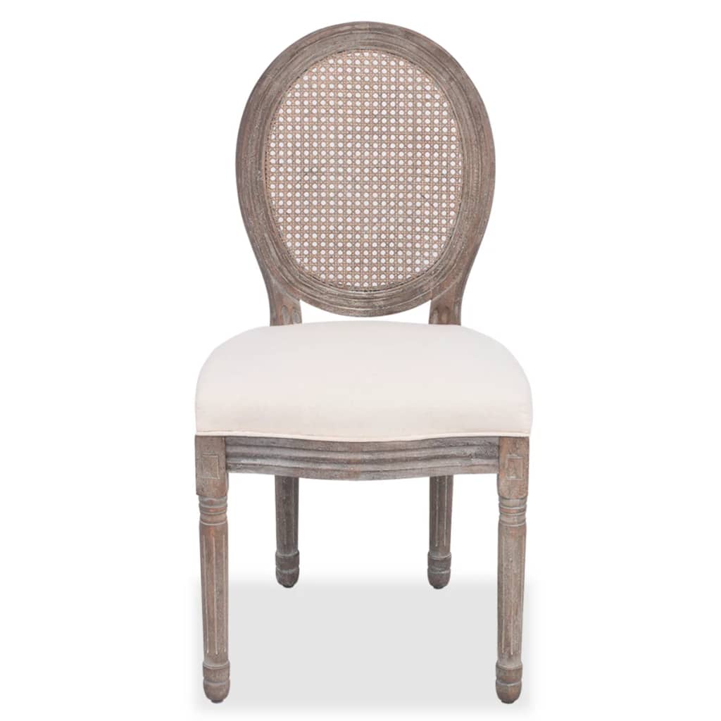 Pack de 4 sillas de comedor Carlos V lino + ratán crema 3