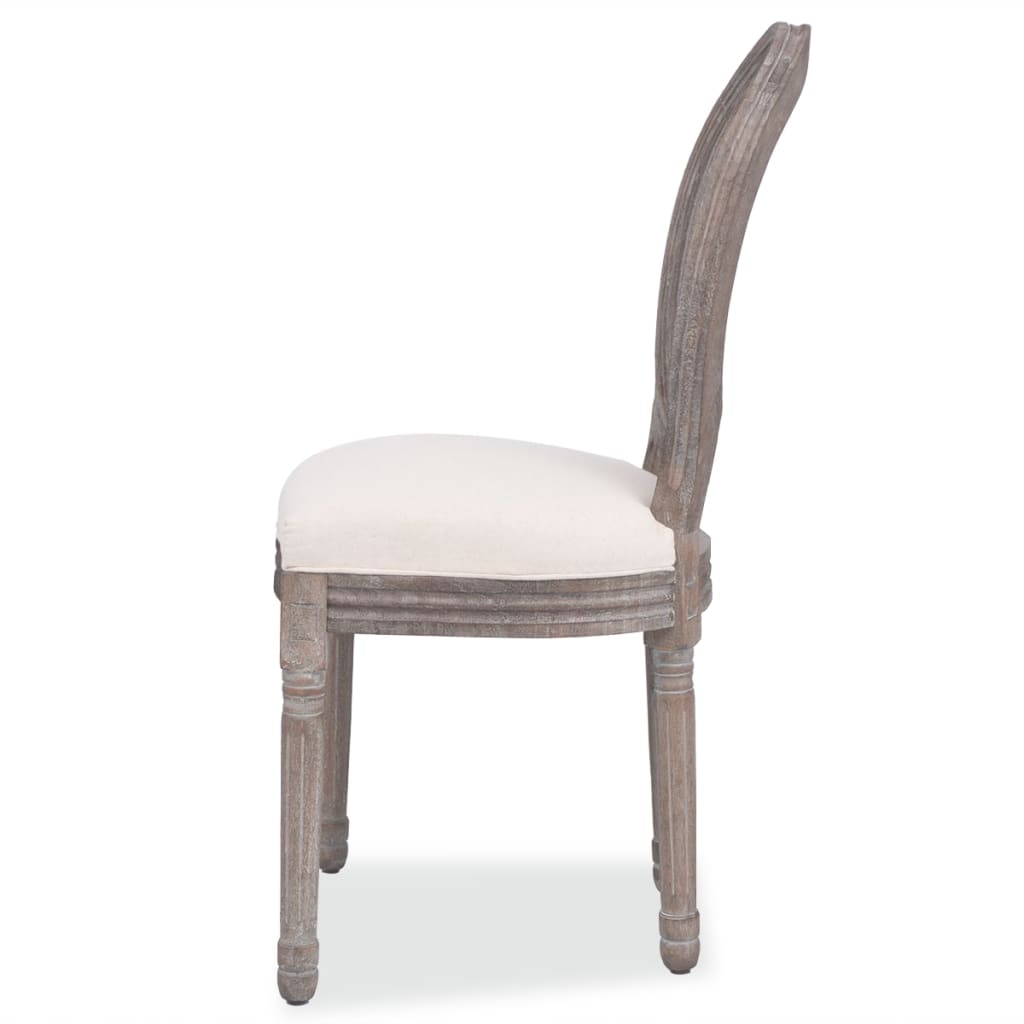 Pack de 4 sillas de comedor Carlos V lino + ratán crema 4
