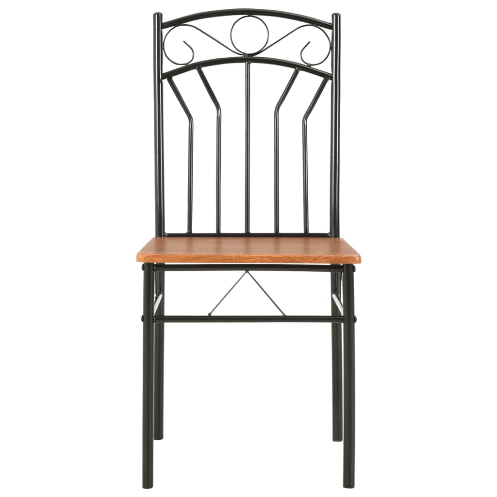 Pack de 4 sillas de comedor Malbork diseño retro natural/negro 3