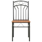 Pack de 4 sillas de comedor Malbork diseño retro natural/negro 3