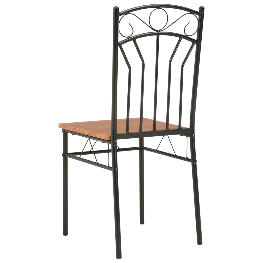 Pack de 4 sillas de comedor Malbork diseño retro natural/negro 5
