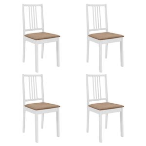 Pack de 4 sillas de comedor Misaki madera maciza con cojín