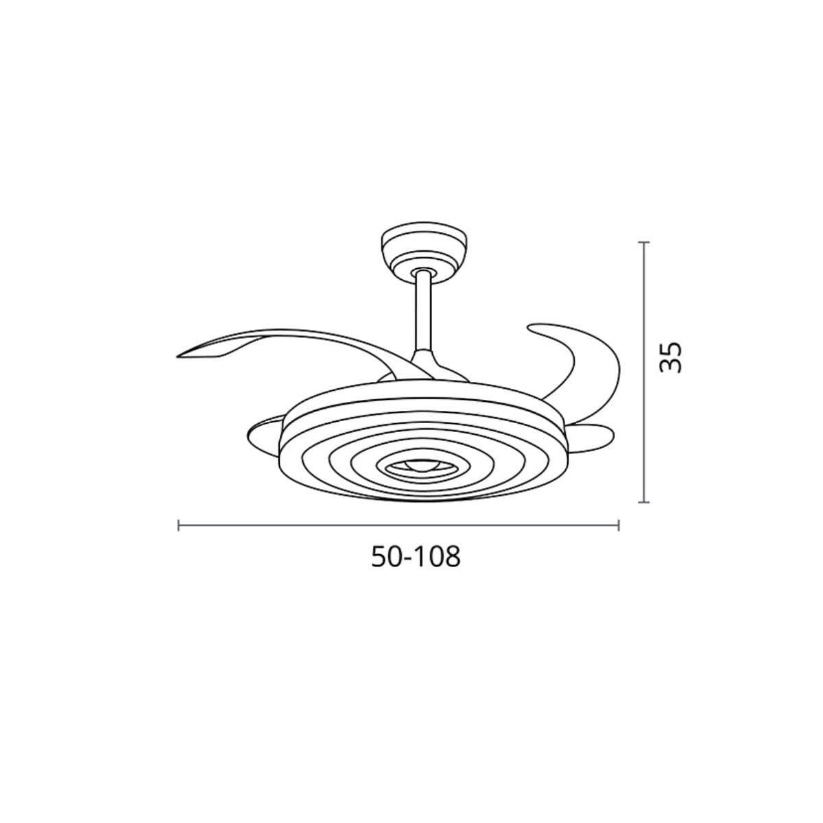Ventilador-de-techo-Arcos-Bel-Air-72W-4-aspas-retractiles-mando-a-distancia-blanco-Ø108-cm-medidas