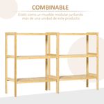 Estantería Dawai Homcom 3 niveles bambú natural 80x62x33 cm estanterias