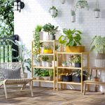 Estantería Dawai Homcom 3 niveles bambú natural 80x62x33 cm animada