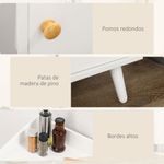 Aparador Blu Homcom 2 armarios + cajón blanco 94x90x30 cm pata y pomo