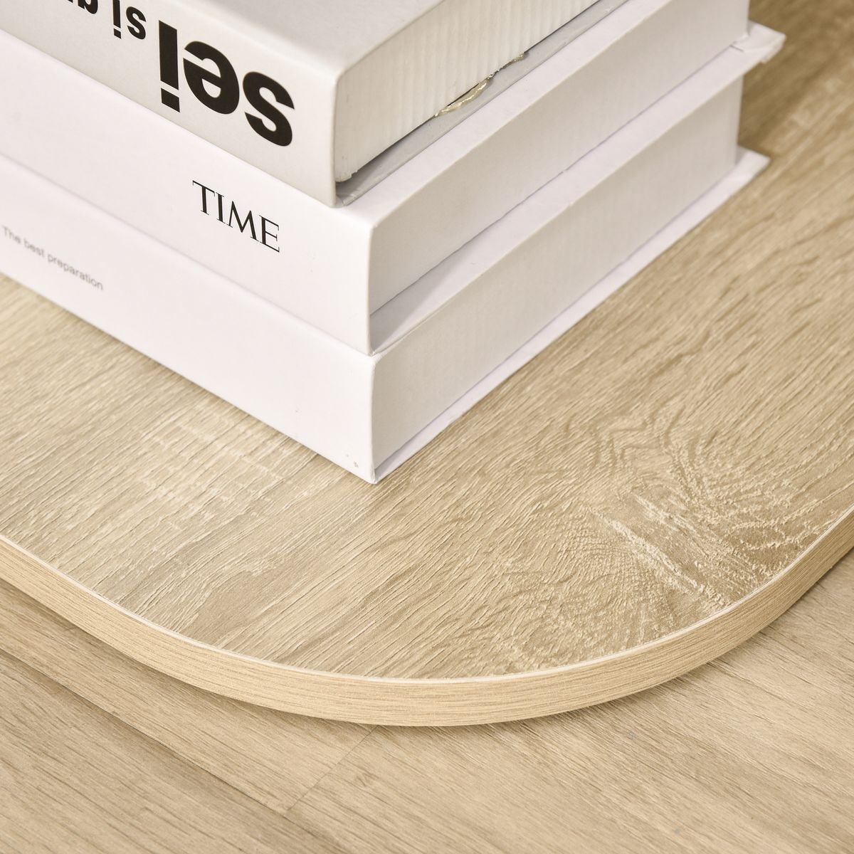 Mesita auxiliar Haruai Homcom 3 estantes natural 56x40x40 cm esquina