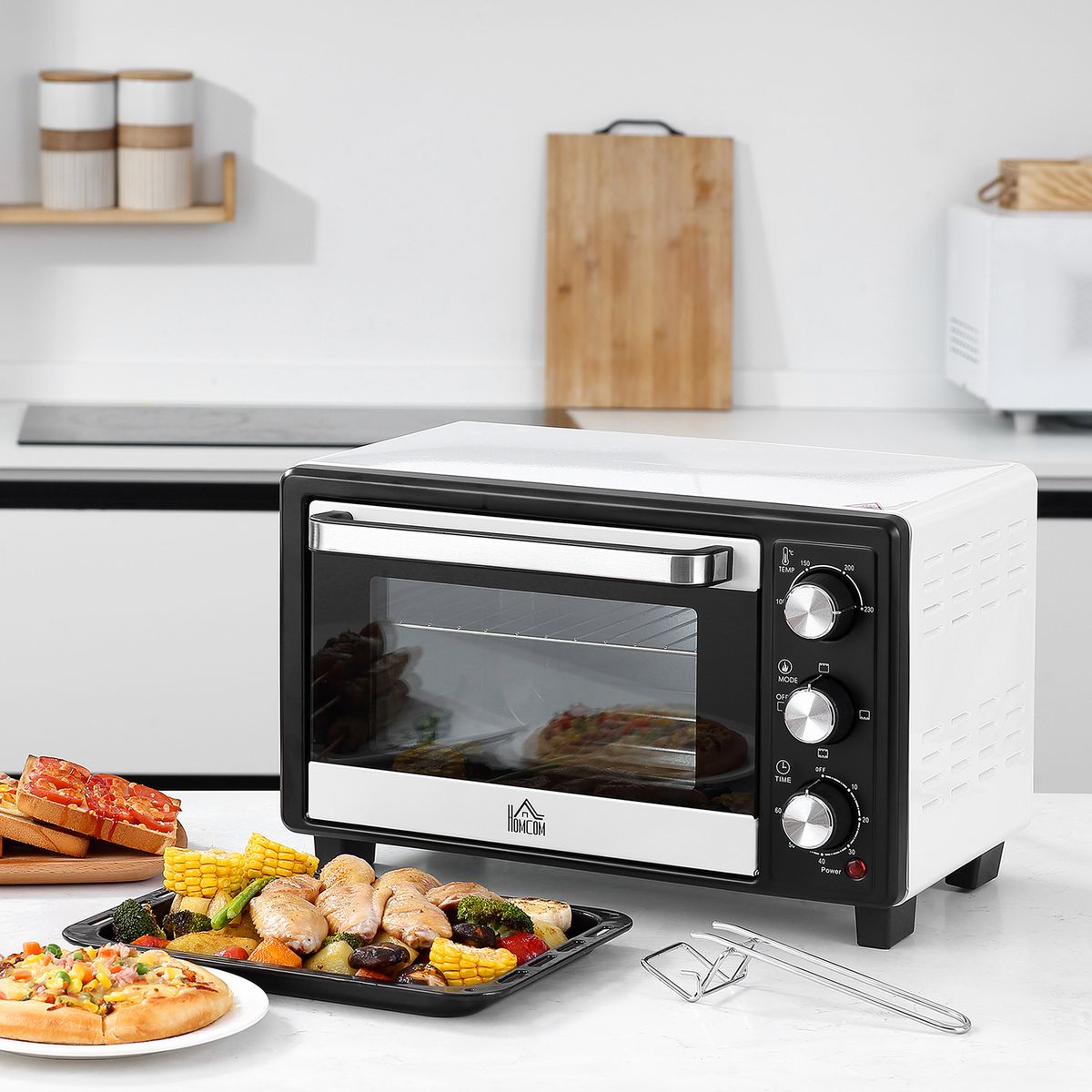 Horno de sobremesa Vulcan Homcom 1400W 16L blanco/negro 28,1x44x32 cm 2
