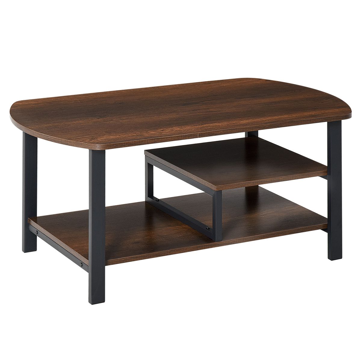 Mesa-de-centro-Oggi-Homcom-rectangular-2-estantes-inferiores-marron-46x100x60-cm-2