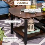 Mesa de centro Oggi Homcom rectangular 2 estantes inferiores marrón 46x100x60 cm 5