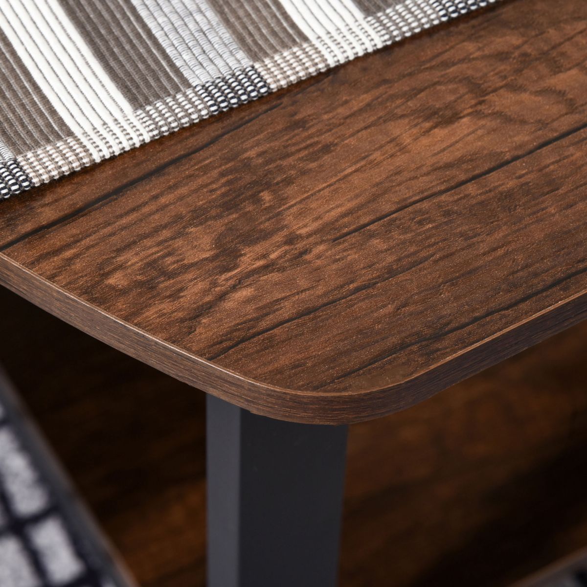 Mesa de centro Oggi Homcom rectangular 2 estantes inferiores marrón 46x100x60 cm 8