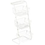 Cesta de frutas y verduras Homcom 3 niveles blanco 91x42,5x36,5 cm 2