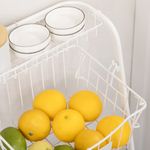 Cesta de frutas y verduras Homcom 3 niveles blanco 91x42,5x36,5 cm 8