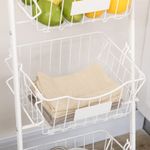 Cesta de frutas y verduras Homcom 3 niveles blanco 91x42,5x36,5 cm 9