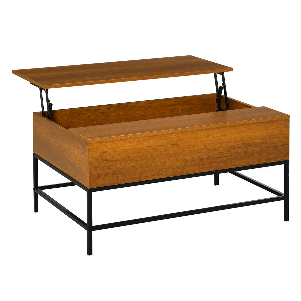 Mesa elevable Move Homcom marrón 45,5x90x60,5 cm fondo blanco
