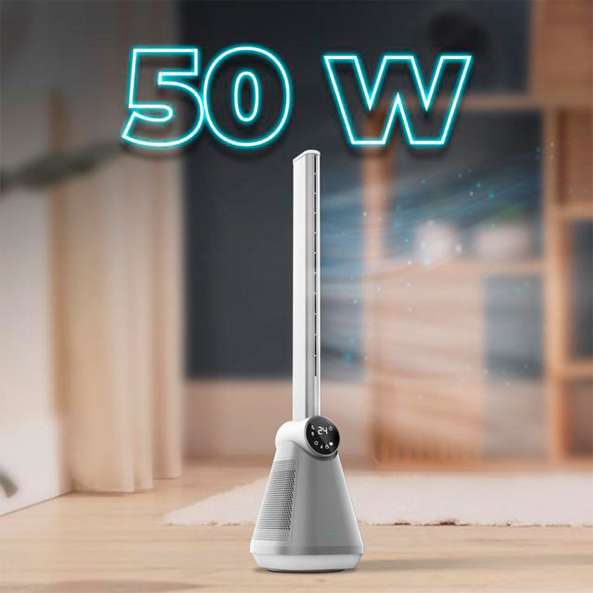 Ventilador de torre Cecotec EnergySilence 9890 Skyline Bladeless 50W diseño sin aspas inox/blanco 2