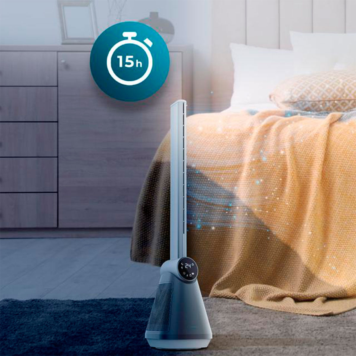 Ventilador de torre Cecotec EnergySilence 9890 Skyline Bladeless 50W diseño sin aspas inox/blanco 7