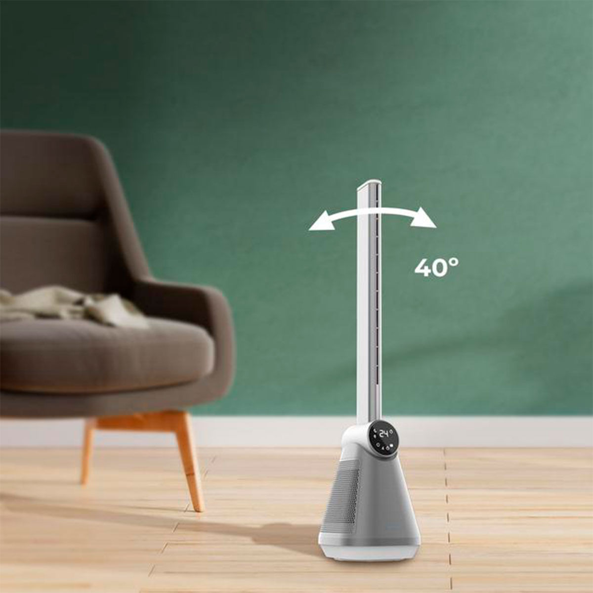 Ventilador de torre Cecotec EnergySilence 9890 Skyline Bladeless 50W diseño sin aspas inox/blanco 8
