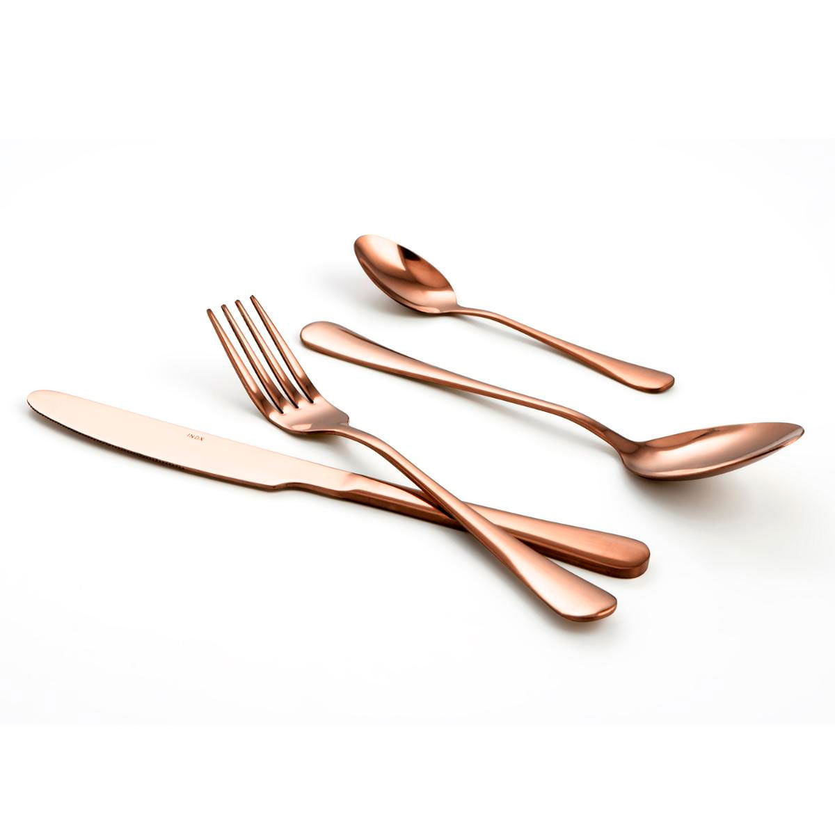 Set de 24 cubiertos Celebrart Quid 6 comensales cobre 2