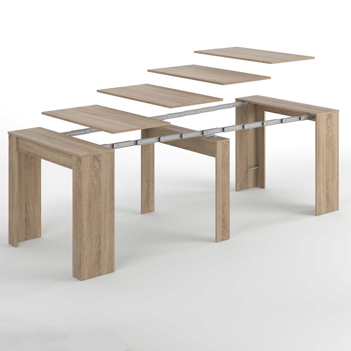 Mesa de comedor Malvin 5 posiciones roble 78x51-237x90 cm 4