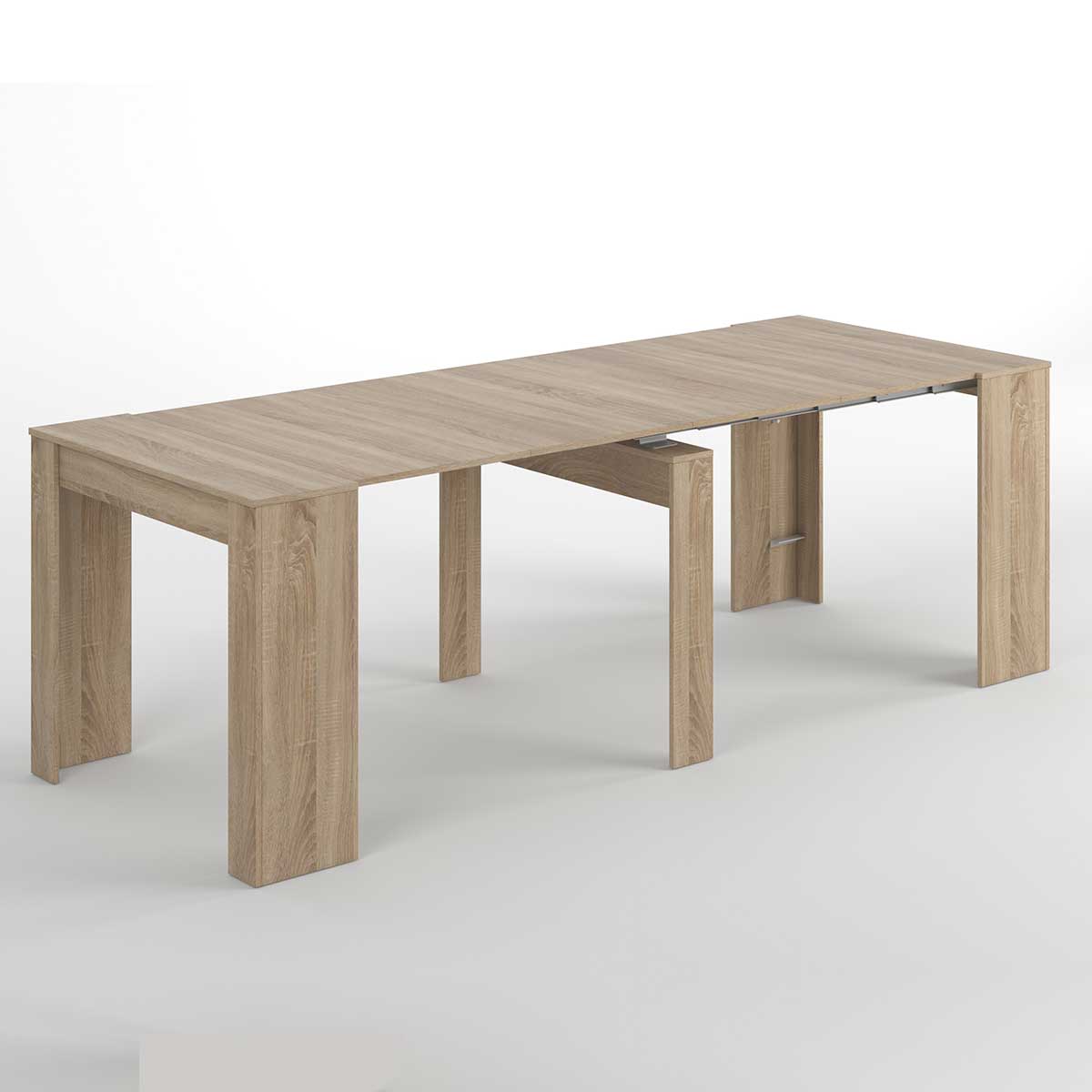 Mesa de comedor Malvin 5 posiciones roble 78x51-237x90 cm 7