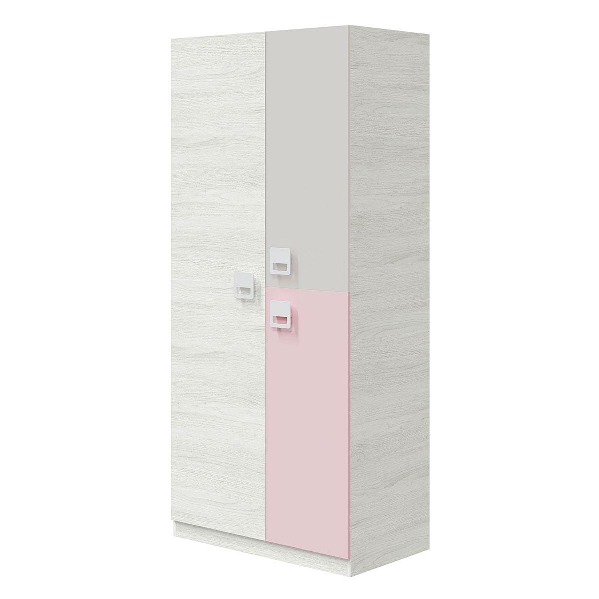 Armario Nube 3 puertas abatibles blanco/rosa/gris 200x90x52 cm 2