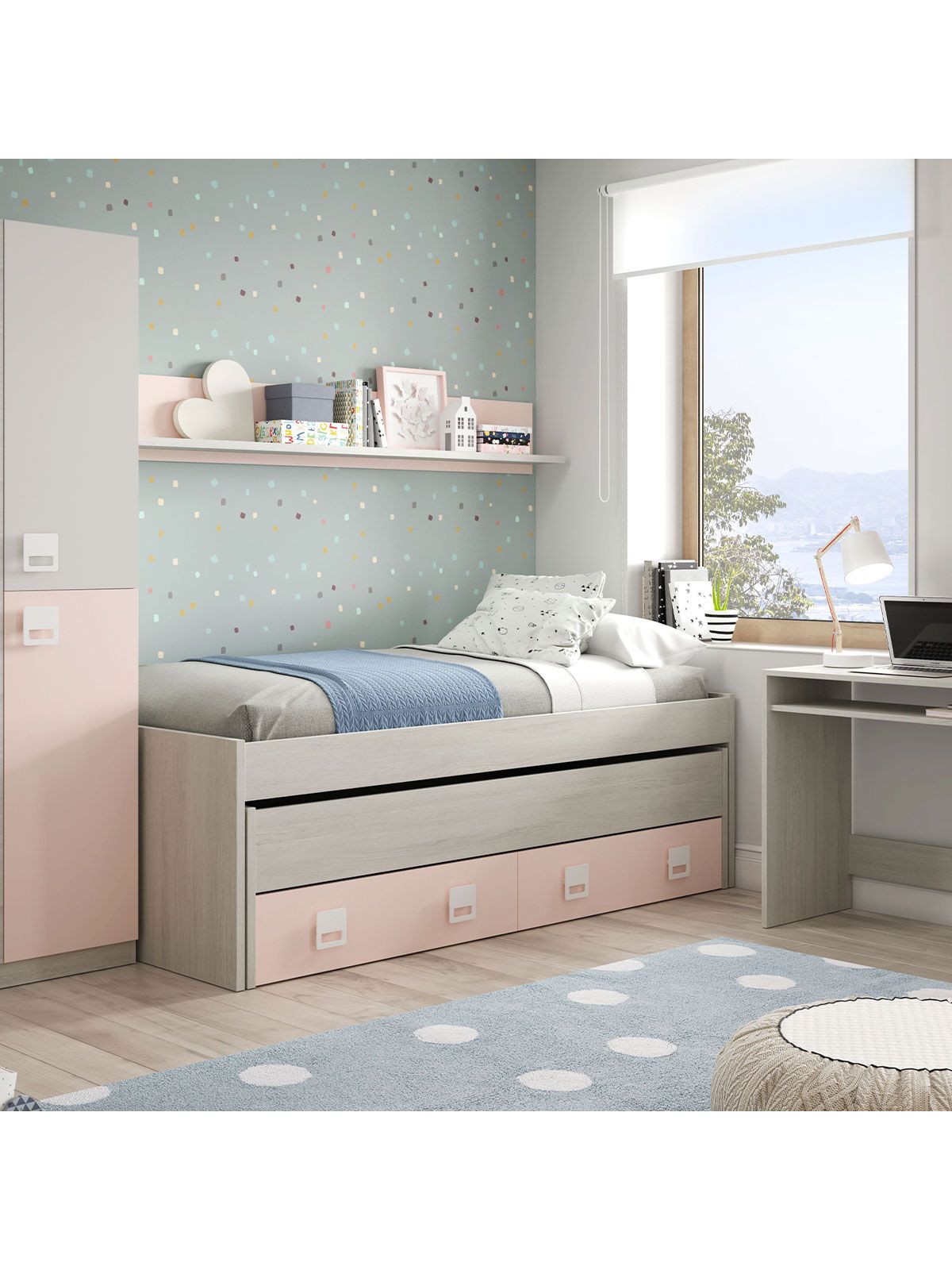 Cama Con Cajones Cama Plegable Vertical Artesanal De Roble Con