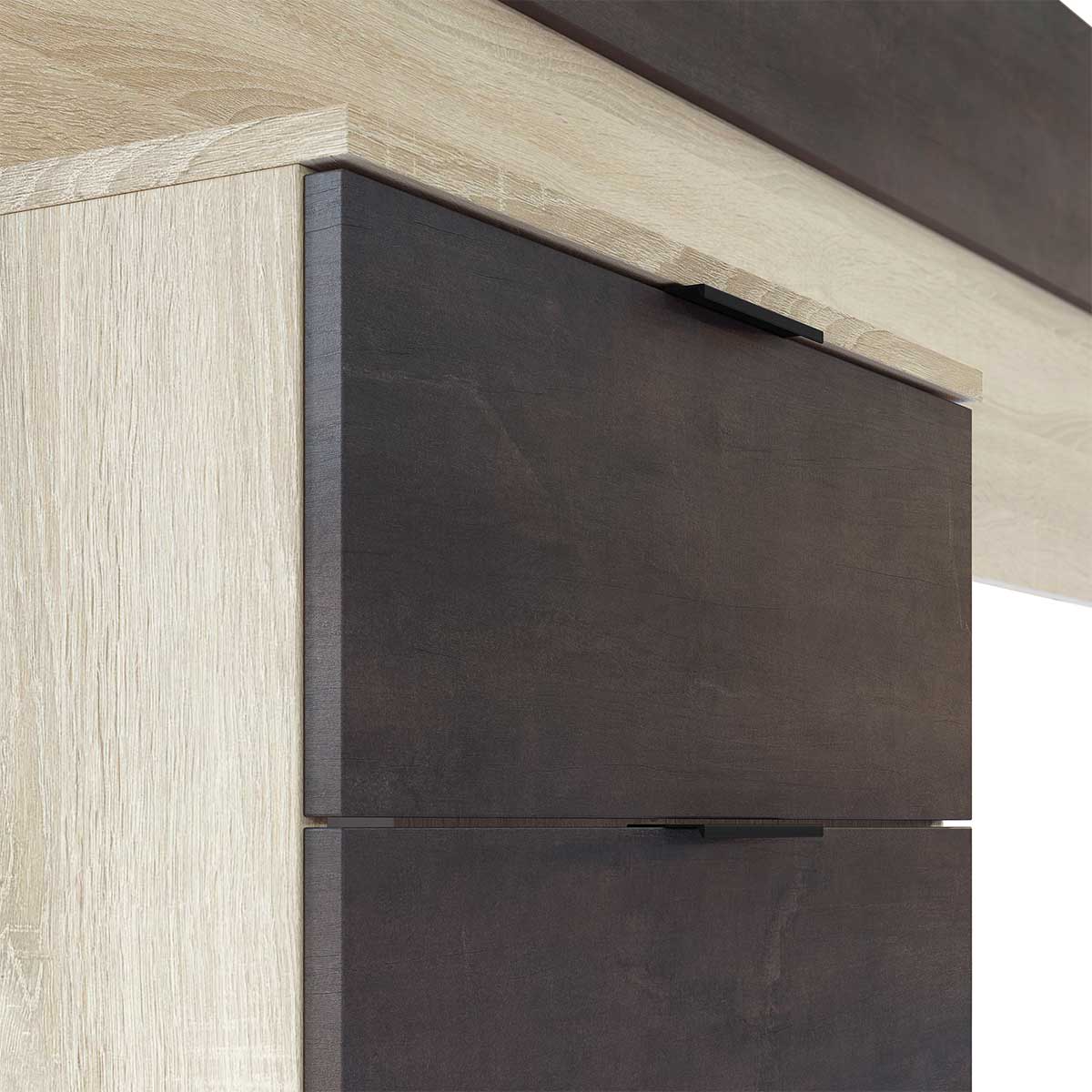 Conjunto de dormitorio Alaya cabezal + 2 mesitas natural/grafito 6