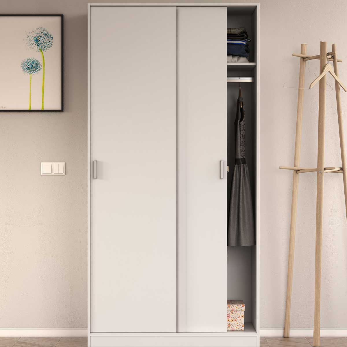 Armario Max 2 puertas correderas blanco 200x100x52 cm 6