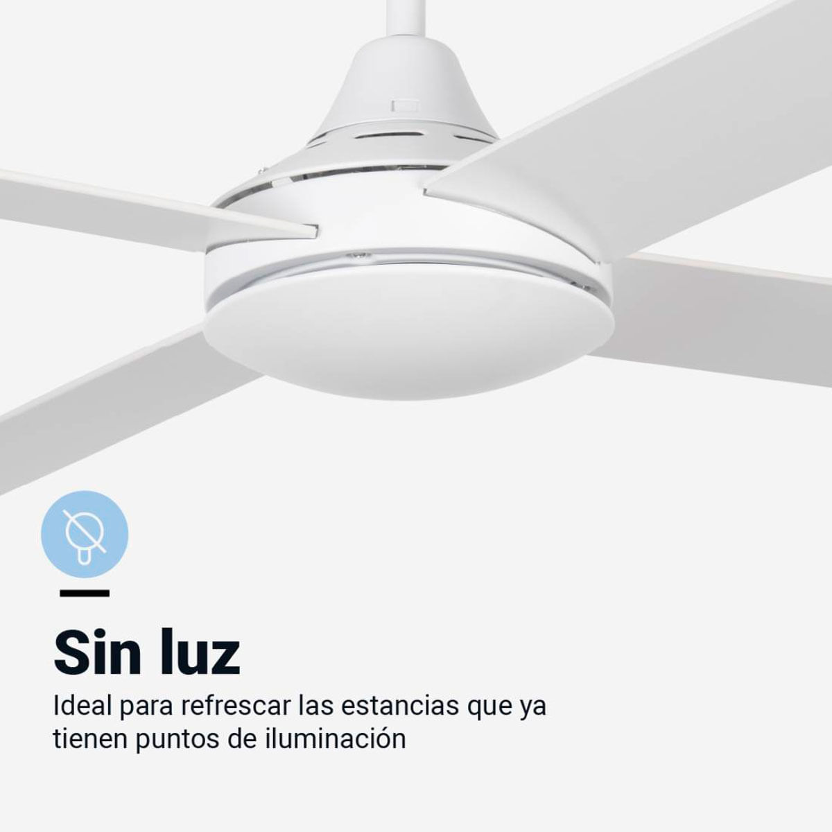 Ventilador de techo Poniente 6048W Universal Blue 55W 4 aspas blanco Ø122 cm 2