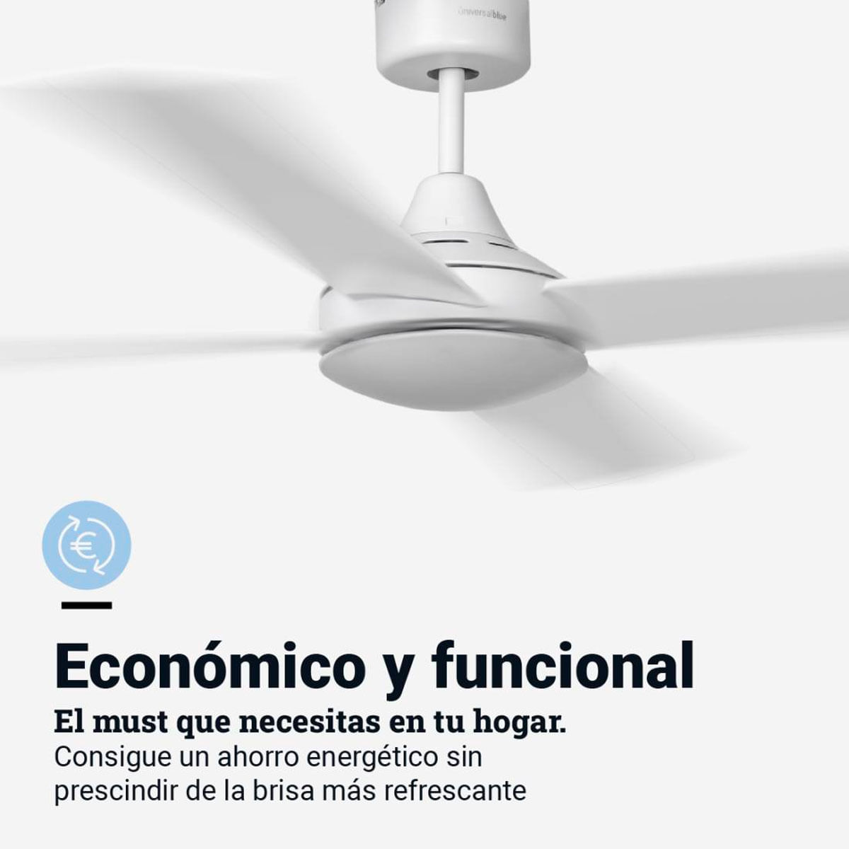 Ventilador de techo Poniente 6048W Universal Blue 55W 4 aspas blanco Ø122 cm 3