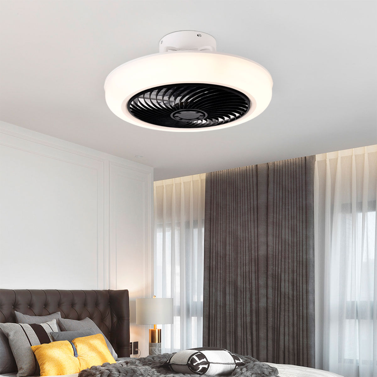 Ventilador de techo Wind luz LED blanco/negro Ø50 cm 2