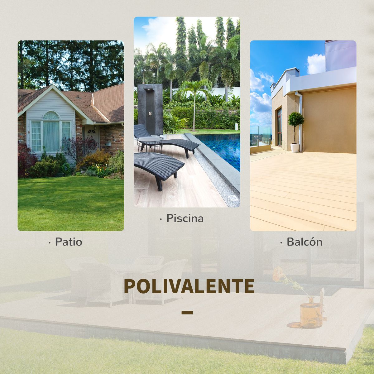 Conjunto de jardín Benissa mesa + 2 sillas ratán PU marrón 6