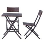 Conjunto de jardín Benissa mesa + 2 sillas ratán PU marrón 8